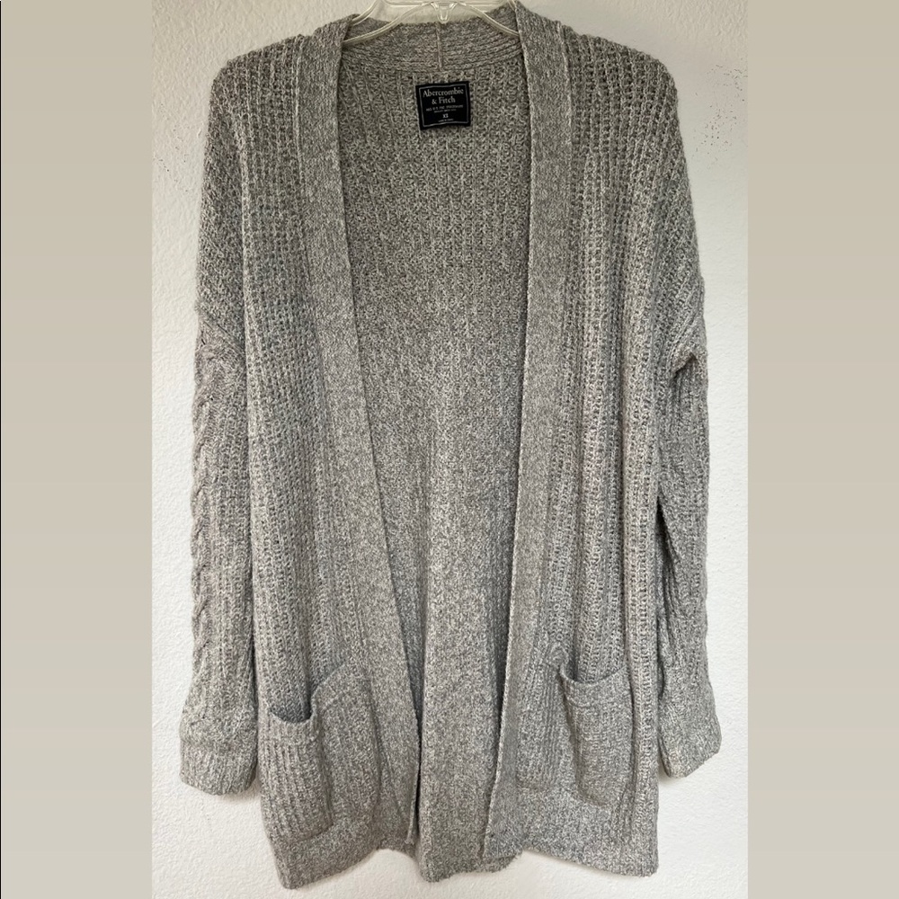 Abercrombie long grey cardigan, size XS